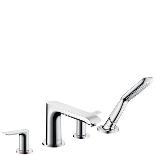 Hansgrohe-HG-4-Loch-Wannenarmatur-Metris-F-Set-chrom-Wannenrandmontage-31442000 gallery number 1